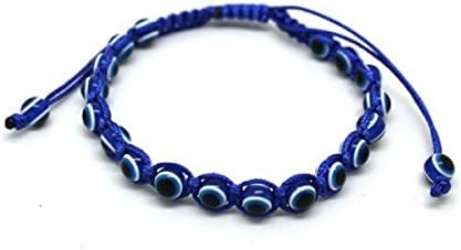 Evil Eye Lovers Glass and Rope bracelet (Blue)