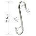 RuiLing 12-Pack Size Medium Flat S Hooks Heavy-Duty Genuine Solid 304 Stainless Steel S Shaped Hanging Hooks,Kitchen Spoon Pan Pot Hanging Hooks Hangers Multiple uses.