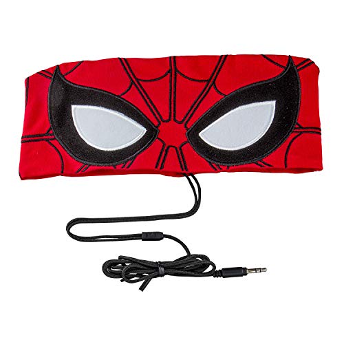 Spiderman-Kids-Headband-Headphones-Volume-Limiting-Switch-Thin-Speakers-Comfortable-Soft-Cotton-Headband-Perfect-for-Childrens-Earphones-for-School-Home-and-Travel-Standard-Packaging