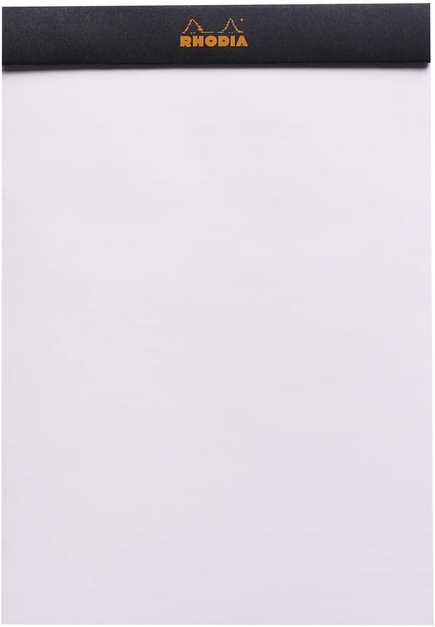 RHODIA 160009C, Stapled Notepad N°16 Black, A5, 80 Detachable Sheets, Plain White Clairefontaine Paper 80 g/m, Soft - Image 3