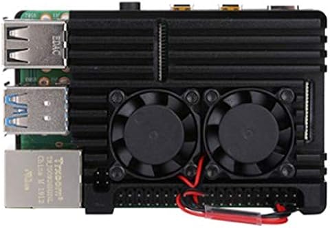 Kamenda para Raspberry Pi 4 Bo?Tier de aluminio con doble ventilador de carcasa de metal para Raspberry Pi 4, modelo B