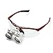 Zinnor Dentist Dental Surgical Medical Binocular Loupes 3.5x 420mm Optical Glass Loupe + LED Headlight - Shipping from USA (Red)