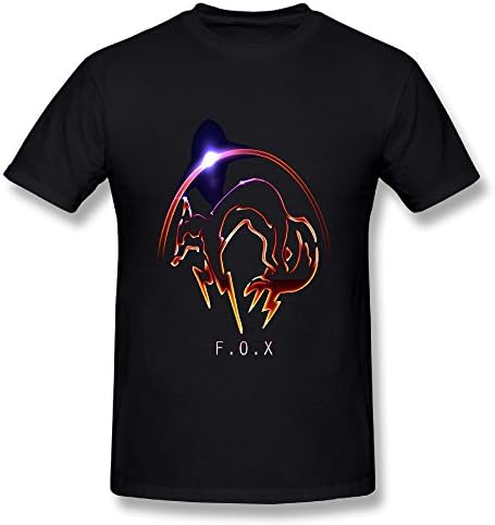 Gilles Men's Metal Gear Solid Fox Classic Tees Black L