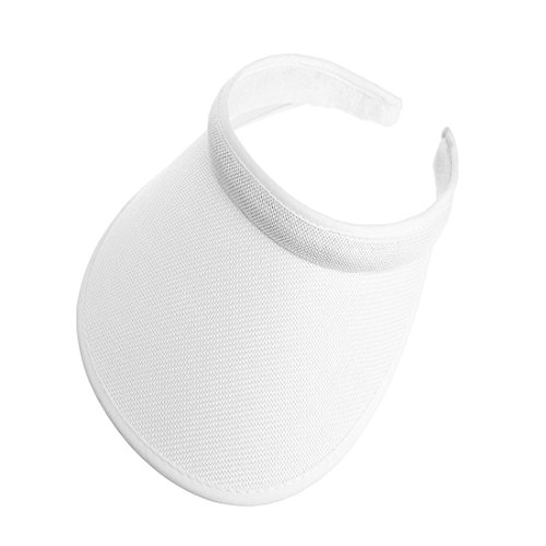 Bersun Natural Ladies Brushed Cotton Twill Clip On Visor (M, White)