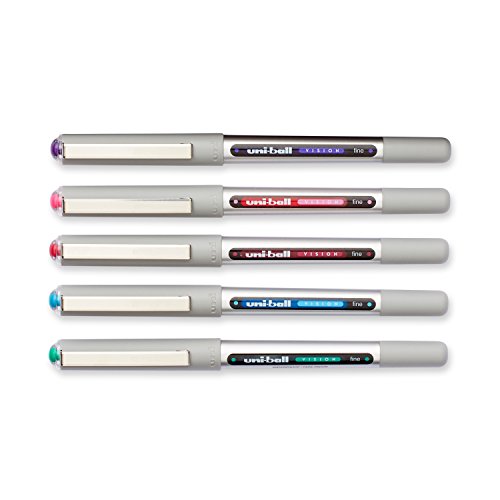uniball Vision Rollerball Pens Fine Point, 0.7mm, Assorted Colors, 12