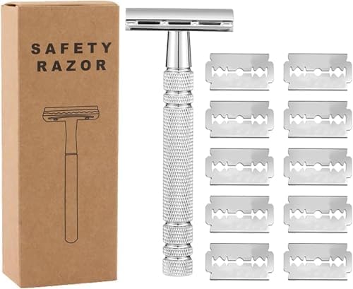 Saudi Razor Bukela Double Wire Safety Razor with 10 Blade, Manual Razor for Men ...