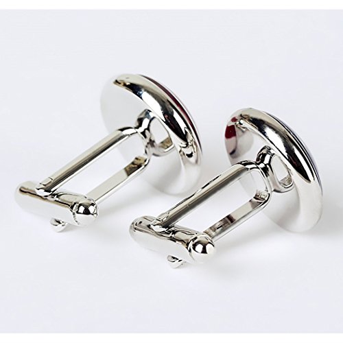 Kooer Treble Clef & Bass Clef Cufflinks and Tie Bar Set Stainless Steel Music Notes Cuff Links