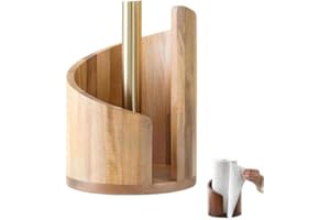 Mountain Paper Towel Holder Wooden Stand with Iron Base One-Handed Operation Fits Jumbo Rolls Modern Countertop Towel Holder 