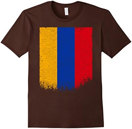 Men's Armenia Armenian National Flag Vintage Distressed Shirt Large Brown