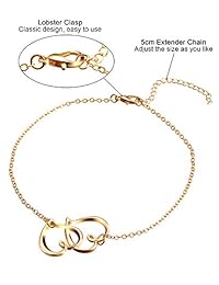 Pulsera de tobillo de aleación ajustable para mujer, 16 piezas