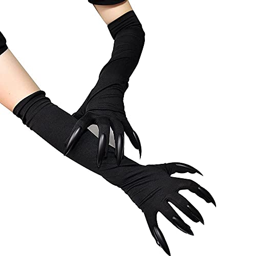 Halloween Costume Paw Gloves Long Fingernails Black Party Gloves Cat