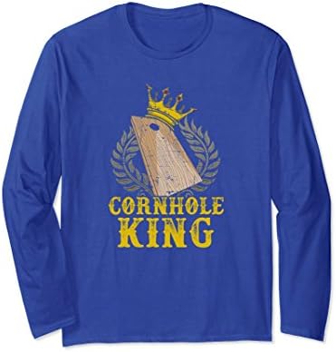 Unisex Cornhole King Shirt Bean Bag Drinking Game Dad Husband Champ XL: Royal Blue