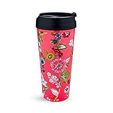 Vera Bradley Women's Thermal Travel Mug, Coral Floral, 16 Ounces