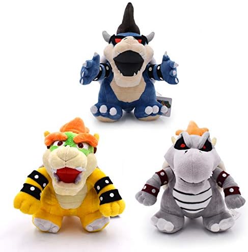 dingtian Plush toy 3pcs/set 25-28cm Super Mario Bros Kuba Bowser Kuba Gragon Dry Bone Dark Bowser Plush Toy Soft Stuffed…