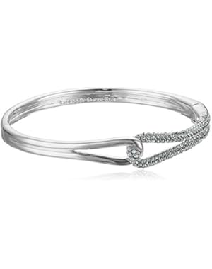 Pave Loop Clear/Silver Bangle Bracelet
