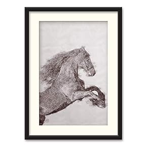 Black Paper Framed for Living Room Bedroom Horse Theme for