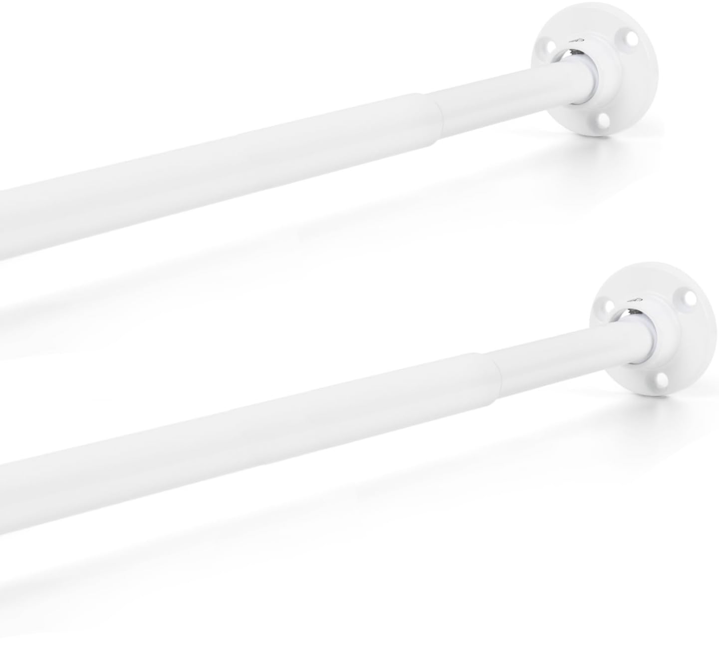 Photo 1 of TYRON Mini Thin Closet Rods for Hanging Clothes, 1/2" Diameter,12 to 18 In. Adjustable Closet Rod, Metal Closet Bar Hanging Rod for Baby Kids Closet, Small Space (White,2 Pcs)