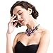 Holylove Charming Choker Necklace in Purple Glass Beads & Crystal Gift Box- HLN00021 Purple
