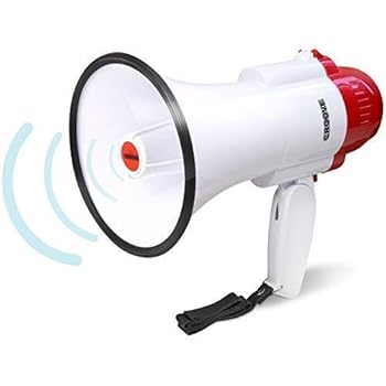 Croove Portable 30 Watt Bullhorn/Megaphone with Siren & Cheering - 800 Yard Range - Powerful and Lightweight