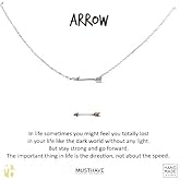 MUSTHAVE Arrow 18K Gold Plated Necklace With Message Card, Yellow and White Color, Anchor Chain, Best Gift Necklace, Size 16 inch + 2 inch Extender, Gift Card