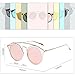 SojoS Classic Mens Womens Double Metal Bridge Round Sunglasses SJ2024 With Gold Frame/Pink Lens