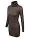 JJ Perfection Women's Ribbed Long Sleeve Turtleneck Bodycon Mini Dress