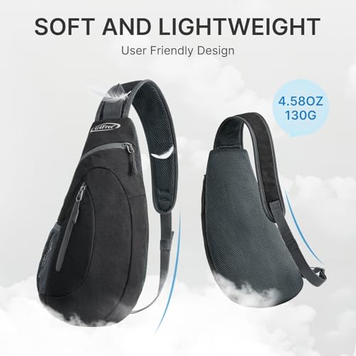 G4Free Sling Bag for Men Women, Small Crossbody Backpack Lightweight Chest Shoulder Bags for Travel, Outdoor and Sports (Dark Grey)