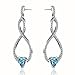 Lelekiss Bridal/Prom/Wedding SWAROVSKI ELEMENTS Aquamarine Blue Crystal Infinity Drop Earrings for Women