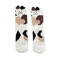 Denzar Super Soft Warm Cute Animal Face Non-Slip Fuzzy Crew Winter Home Socks Christmas Gift