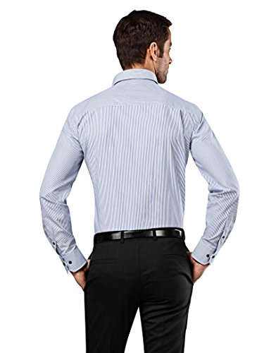 Vincenzo Boretti Men's Shirt Slim Fit Non Iron Striped with contrasts