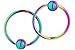 Forbidden Body Jewelry Captive Bead Piercing Hoop Rainbow Surgical Steel 18g 11mm (2pcs)