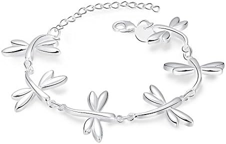 925 Silver Plated Bracelets &amp; Charms, Connected Tombow Pendants (PCH411)