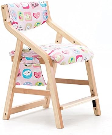 QZz Barstools Adjustable Height 43-54cm Solid Wood Chair Detachable Easy To Clean Seat Cover Children's Study Chair Armchair Barstools (Color : P)