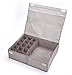 OYT Foldable Closet Underwear Organizer With Lid,Drawer Divider Organizers,Perfects for Sorting Storage Socks,Bra,Scarves and Lingerie in Wardrobe or Under bed,Breathable Washable Oxford Fabric(grey)