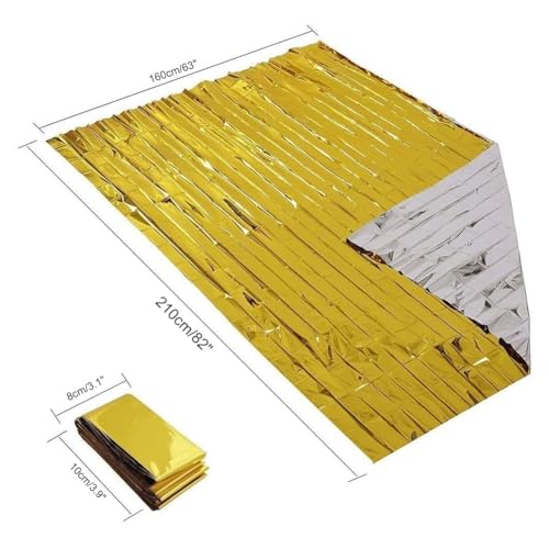 Thermal Blanket Silver Gold, 3 Pieces 210 x 160 cm, Emergency Rescue Blanket, Outdoor, for Hiking and Survival