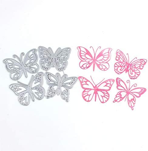 Christmas 4pcs Butterfly Metal Cutting Dies Stencils DIY Scrapbooking Crafts Embossing Die Cuts