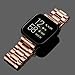 Aresh Compatible with Fitbit Versa 2 Bands Versa Lite Versa SE Versa Band, Solid Stainless Steel Replacement Metal Strap Compatible withWomen Men (Rosegold)