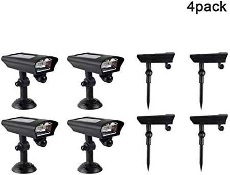 GEMART Outdoor Solar Spot Lights(2 Installation), Super Bright Security Lamps Waterproof Spotlight for Garden Landscape Patio Porch and Wall Deck Garage ，10-100Lumen(Warm White Lights,4Pack)