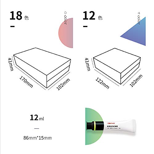 MIYA Watercolor Painting Tube Set 12/18 Colors - Monochromatic Tube Sketch Portable Non Toxic No Added Environmental for Adult/Kids/Beginners, Drawing Kits for Canvas Super Easy to Enjoy (12 Color)