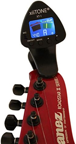 Chromatic Clip On Guitar Tuner - xiiTone XT-1 - Acoustic & Electric Guitar Tuner - Bass Tuner - Violin Tuner - Large Color Display That Rotates 360 Degrees - Professional & Easy To Use - Adjustable Frequency!