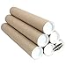 6 Pack of Mighty Gadget (R) Kraft Mailing Tube with Plastic end caps (2” x 15”)