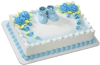 Amazon Com Blue Baby Booties Decoset Cake Topper Kitchen Dining