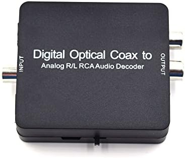 VCANDO Digital Optical Coax to Analog R/L RCA Audio Decoder DAC Digital to Analog Audio Converter Adapter for Dolby DTS XBOX HD DVD Amplifier