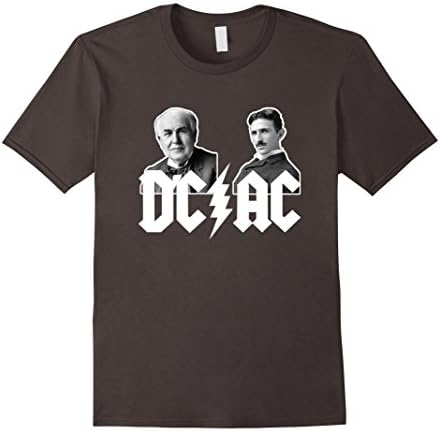 Men's Nikola Tesla - Thomas Edison: DC/AC War of Currents T-Shirt 2XL Asphalt