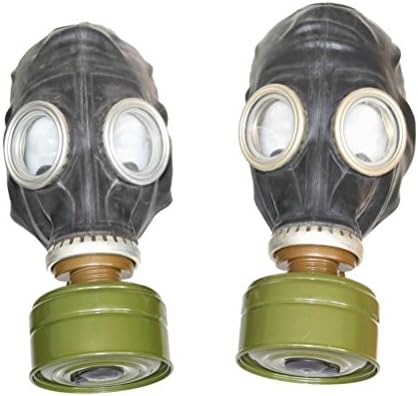 Set of two original soviet russian USSR gas masks GP-5 in black both masks with filters funy gift WWII