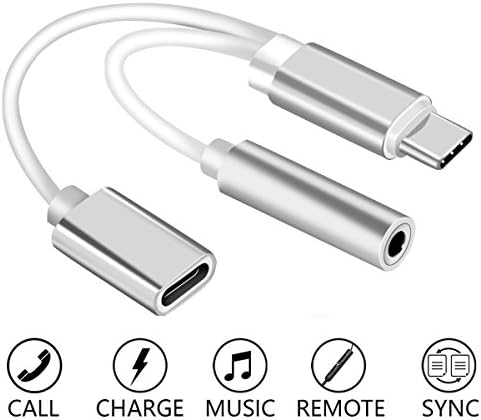 Type C to 3.5mm Audio Headphone Jack Adapter, Worice 2 in 1 Type C Charger and 3.5 mm Audio Headphone Jack Conversion Adapter for LeEco Le 2, Letv Le Max 2, Le Pro 3, Xiaomi 6 and Other Smartphones