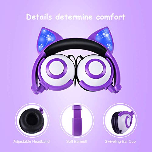 isightguard Kids Headphones, Wired Headphones On Ear, Cat Ear