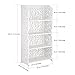 Finether 4-Tier Baroque Style Waterproof Display Shelving Units Modular Wood Plastic Composite Storage Rack Shelving Organizer for Kichen, Home, Bathroom Decorative Shelves, White