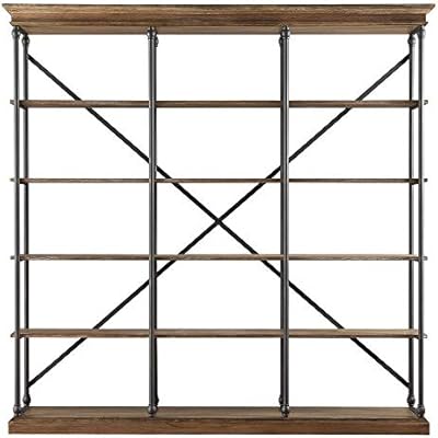 Amazon Com Inspire Q Barnstone Cornice Triple Slving Bookcase By Artisan Brown Oak Finish Kitchen Dining