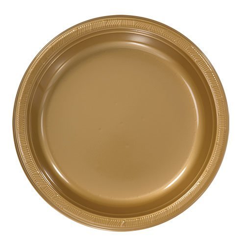 Hanna K. Signature Collection 50 Count Plastic Plate, 9-Inch, Gold